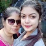 Moumita Sarkar with her mother Tapati Sarkar