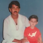 A childhood photo of Syed Arefin with his father.